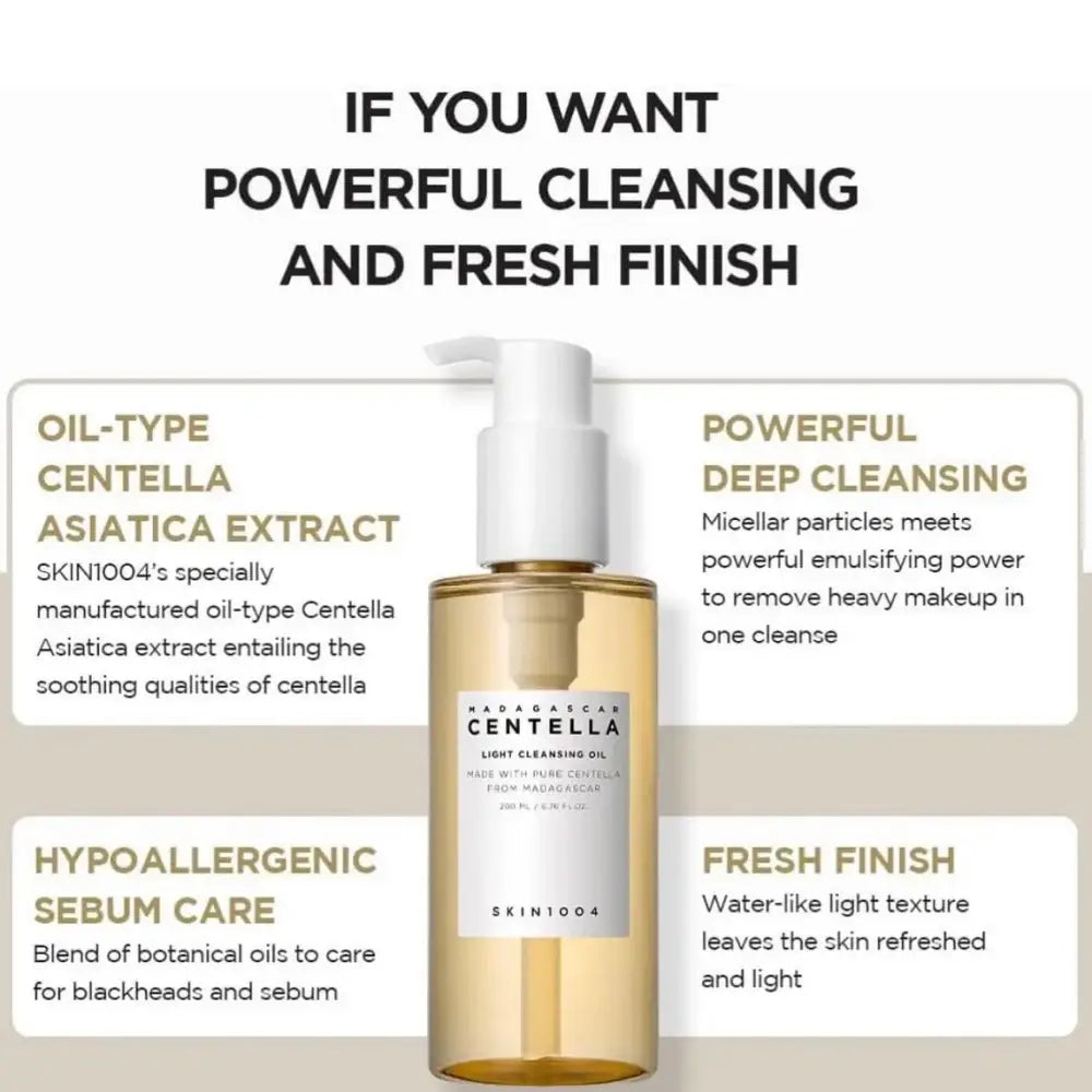SKIN 1004 Madagascar Centella Double Cleansing Pack Cleansing Oil + Ampoule Foam (2pcs Full Size)