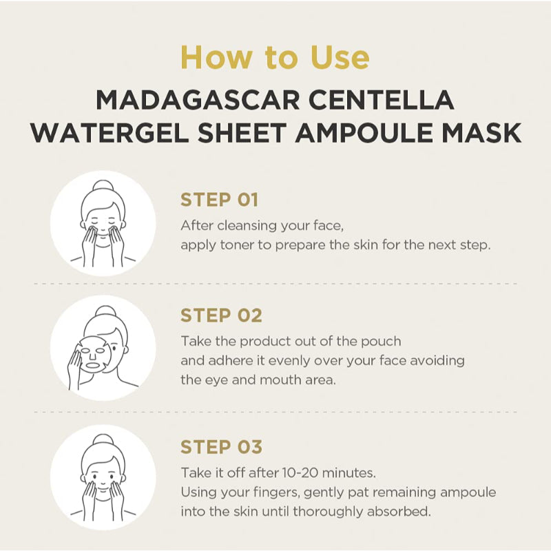 SKIN 1004 - Madagascar Centella Watergel Sheet Ampoule Mask