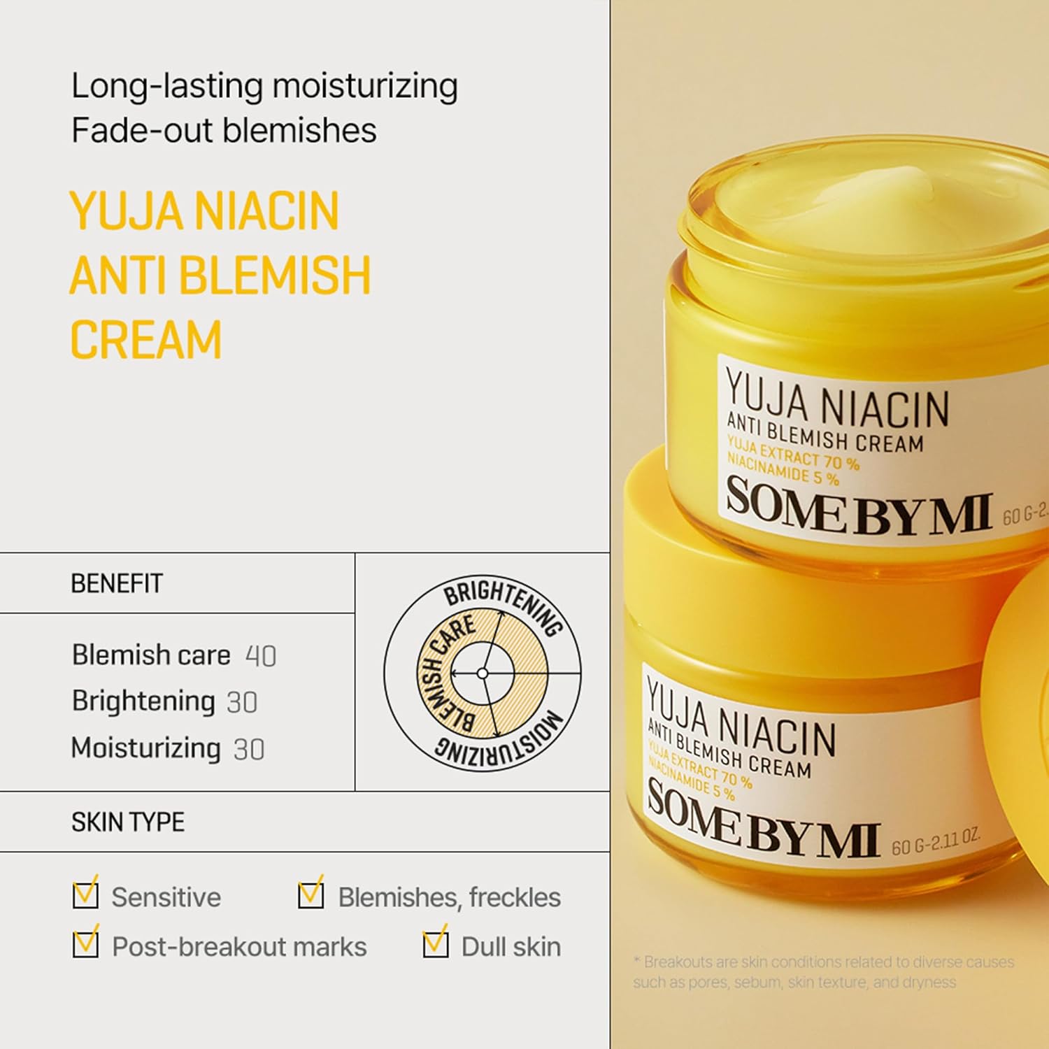 SOME BY MI - YUJA Niacin Anti-Blemish Cream - 60g