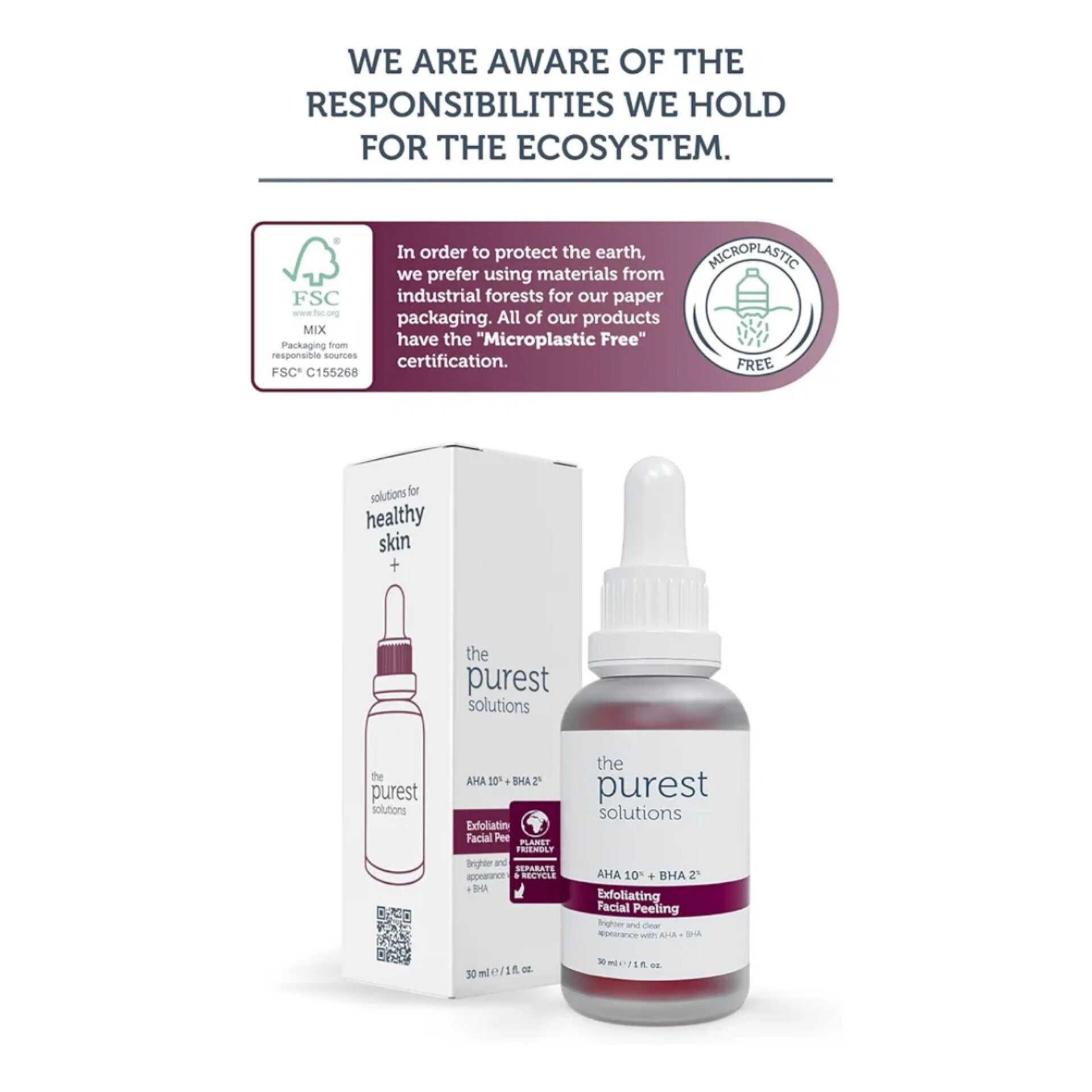 THE PUREST SOLUTIONS - AHA 10% + BHA 2% Peeling Solution - 30ml