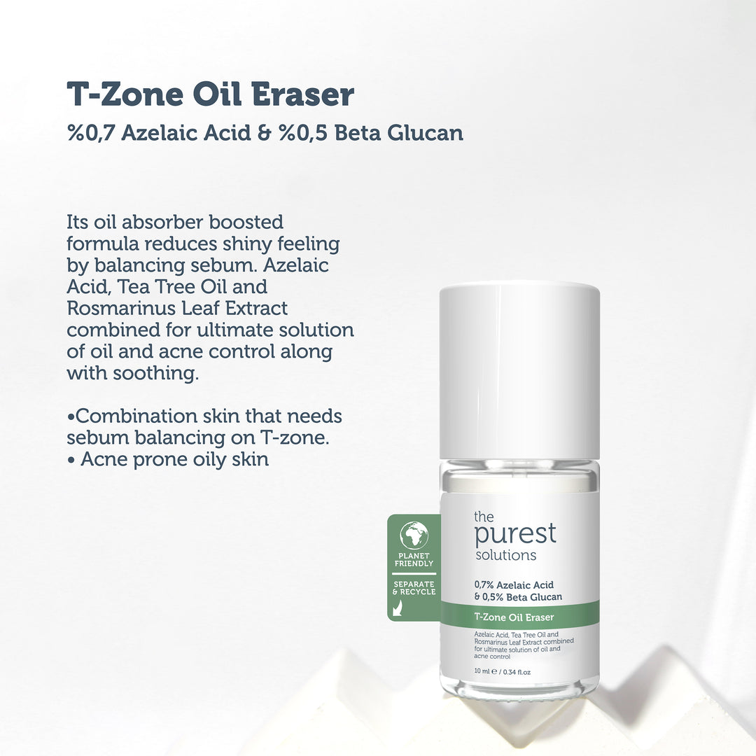 THE PUREST SOLUTIONS - Azelaic Acid 0,7%+ 0,5% Beta Glucan T-Zone Oil Eraser - 10ml