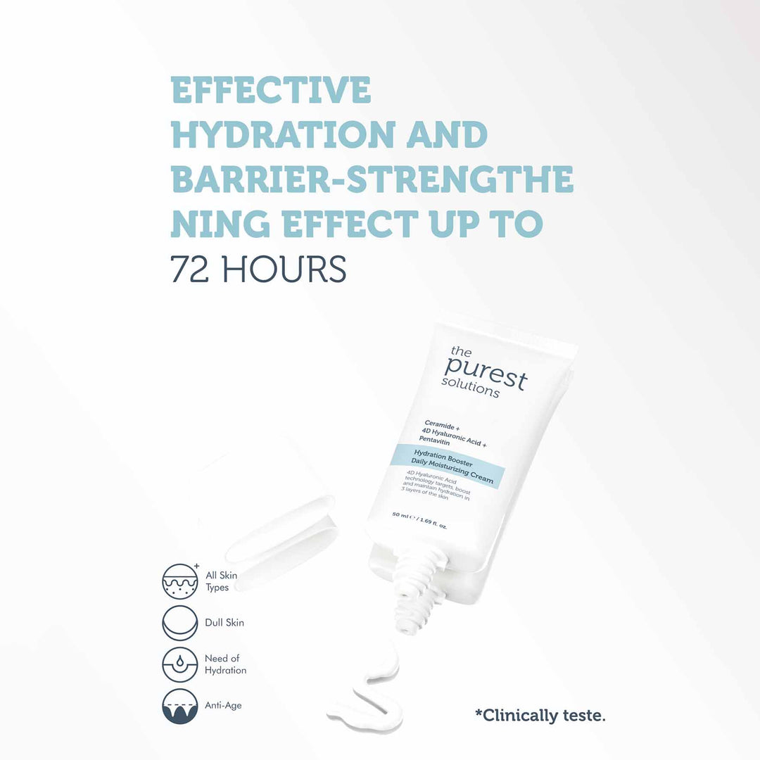 THE PUREST SOLUTIONS - Hydration Booster Daily Moisturizing Cream - Ceramide + 4D Hyaluronic Acid + Pentavitin - 50ml