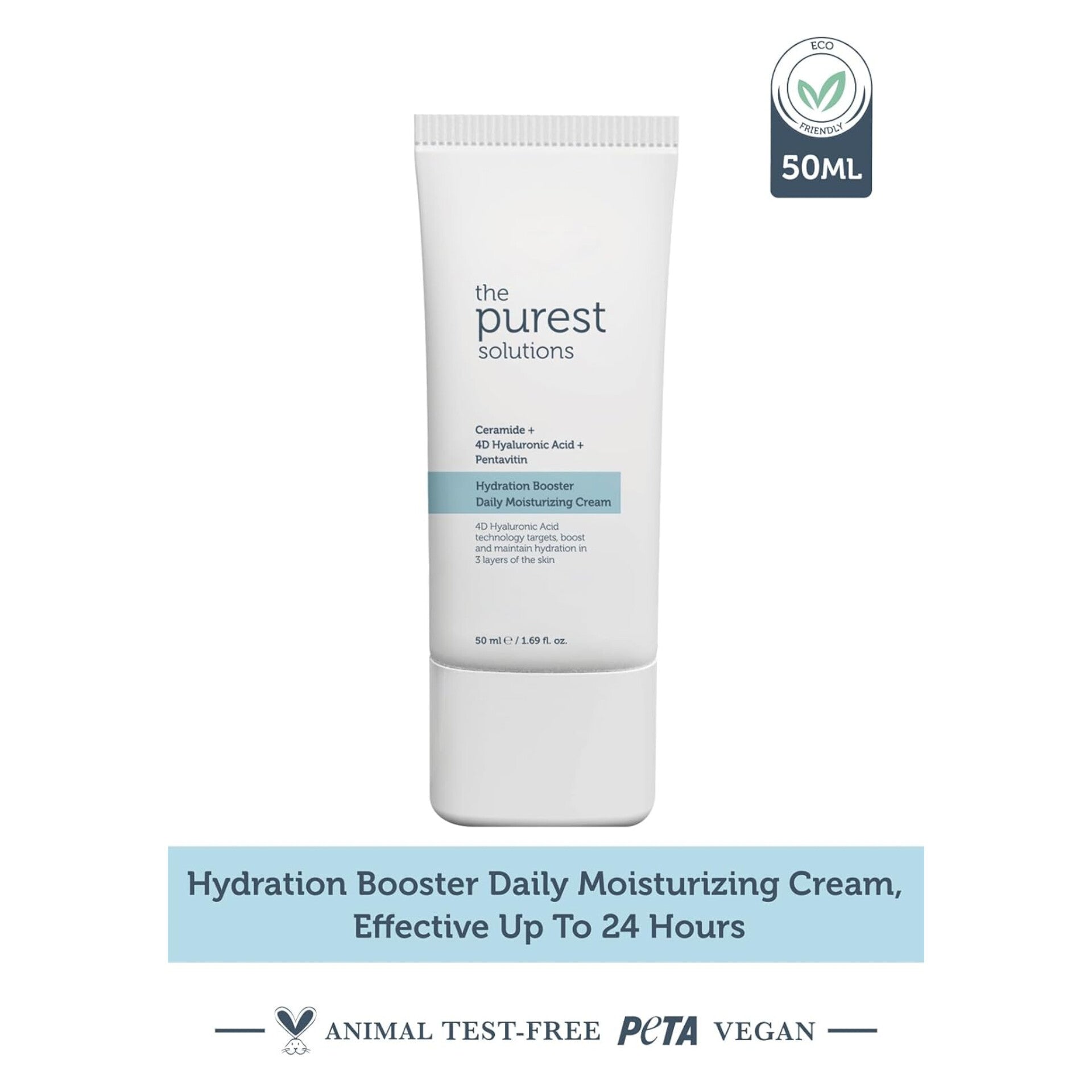 THE PUREST SOLUTIONS - Hydration Booster Daily Moisturizing Cream - Ceramide + 4D Hyaluronic Acid + Pentavitin - 50ml