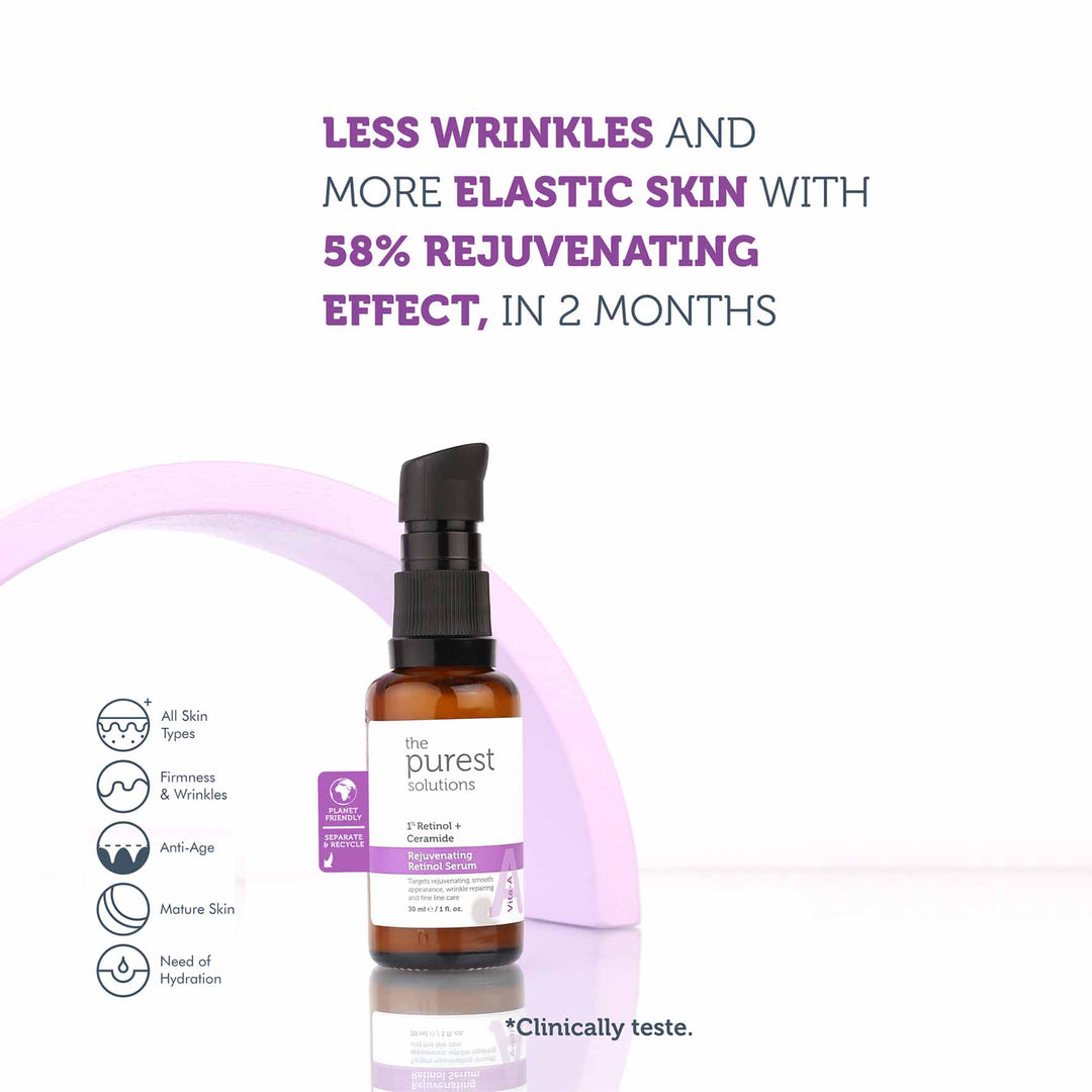 THE PUREST SOLUTIONS - Rejuvenating Retinol Serum, Retinol Serum 1% + Ceramide - 30ml