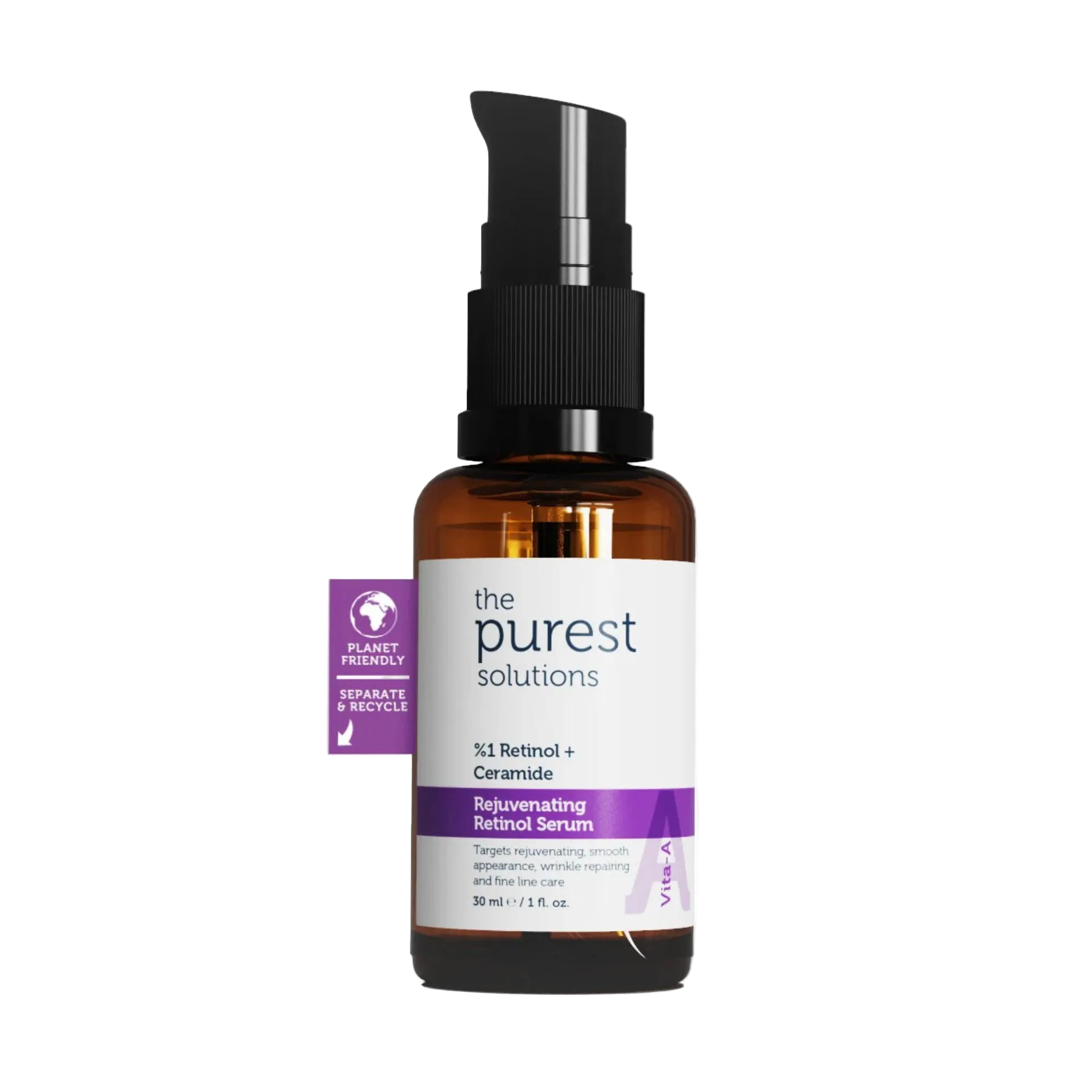 THE PUREST SOLUTIONS - Rejuvenating Retinol Serum, Retinol Serum 1% + Ceramide - 30ml
