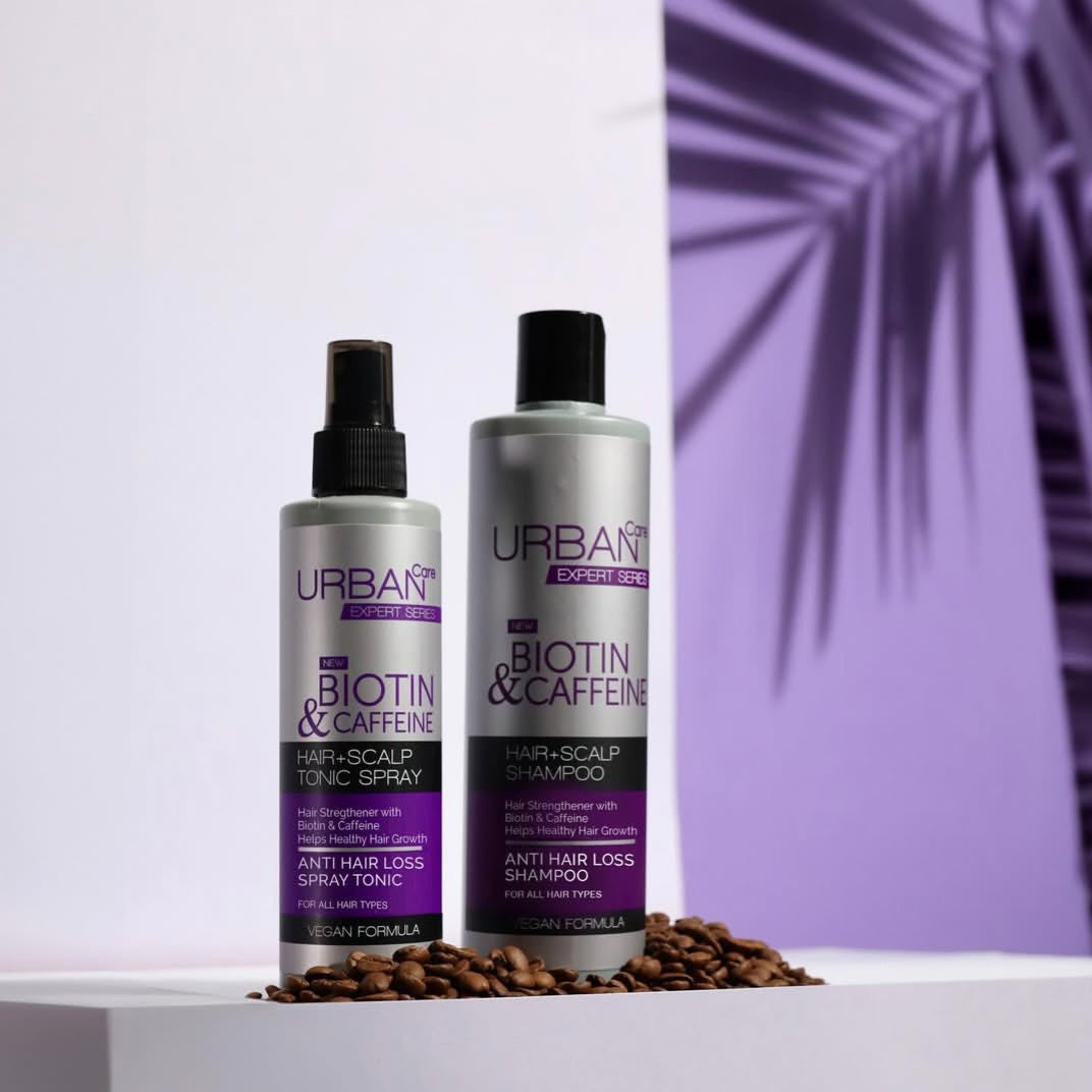 URBAN CARE - Duo Shampoo et Conditioner Biotin et Caffeine, Hair + Scalp - 350ml