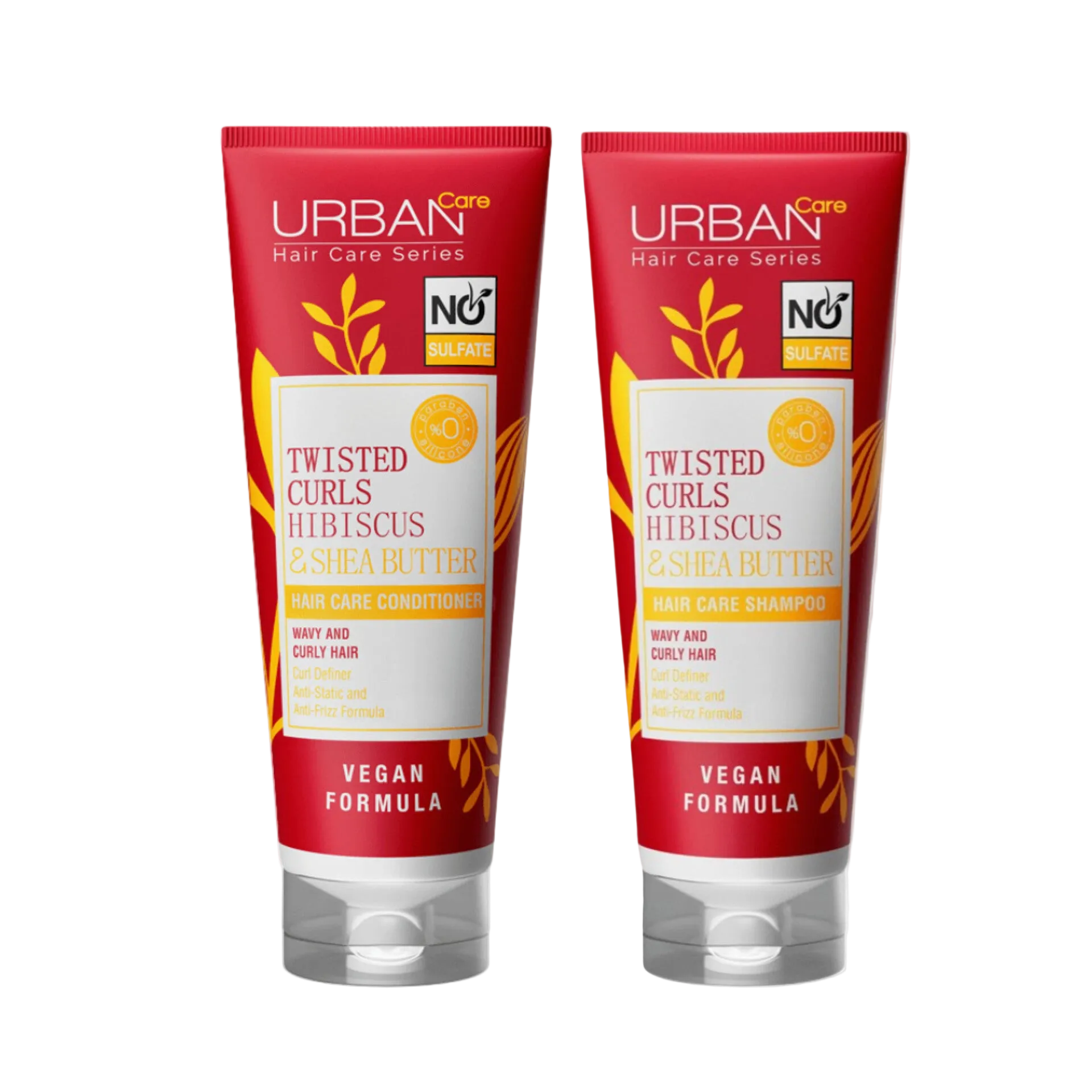 URBAN CARE - Duo Shampoo et Conditioner Twisted Curls Hibiscus & Shea butter - 2x250ml