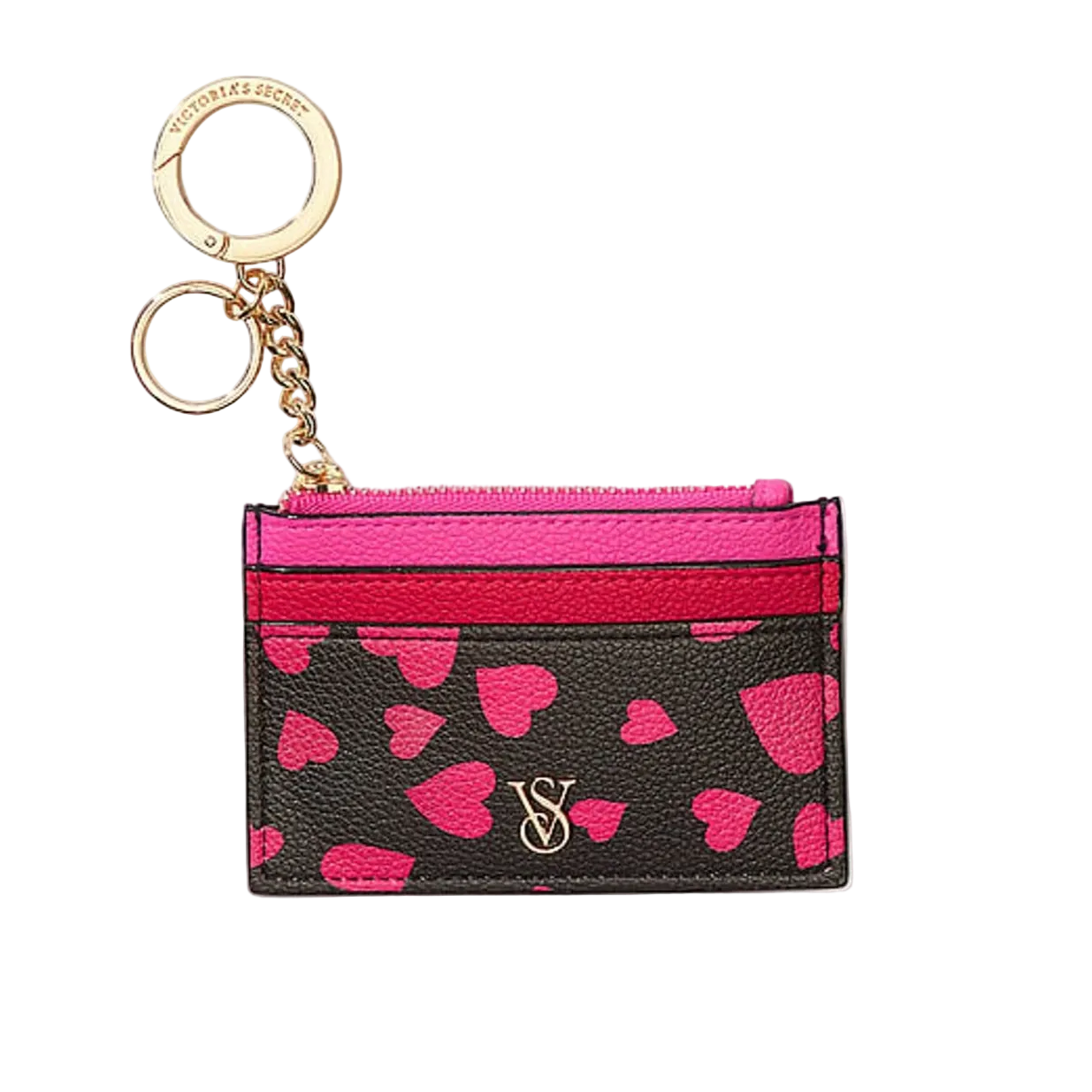 VICTORIA'S SECRET - EDITION LIMITÉE - Pink Hearts Card Holder Keyring