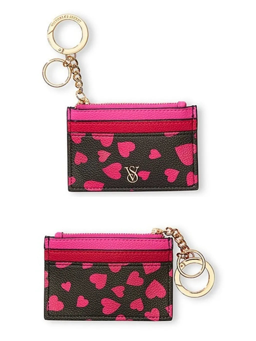 VICTORIA'S SECRET - EDITION LIMITÉE - Pink Hearts Card Holder Keyring